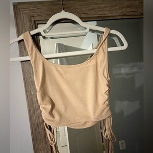 Tan Cropped Tank Top